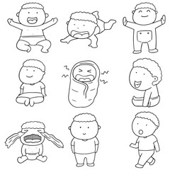 vector set of baby