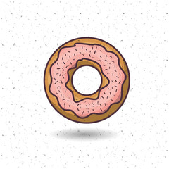 Donut icon. Bakery food daily and fresh theme. White and texture background. Vector illustration