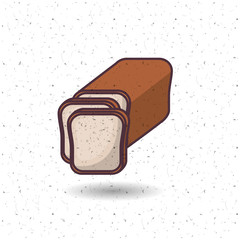 Bread icon. Bakery food daily and fresh theme. White and texture background. Vector illustration