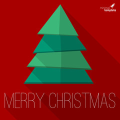 Christmas tree  greeting card vector template.