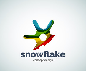 Vector Christmas snowflake logo template