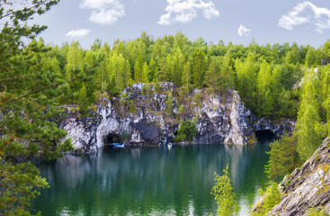 Landscape with Marble Canyon in Karelia Ruskeala