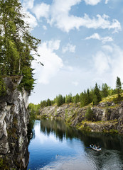 Landscape with Marble Canyon in Karelia Ruskeala