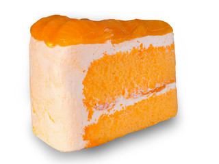orange cake  isolated on white background.
