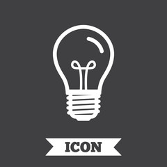 Light bulb icon. Lamp E27 screw socket symbol.