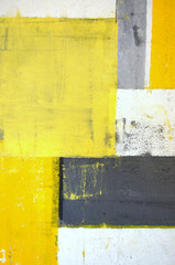 Plakaty  Grey and Yellow Abstract Art Painting