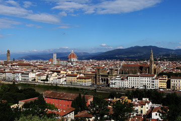 Obraz premium view of the Basilica di Santa Croce and Cathedral di Santa Maria del Fiore. Florence. Italy.