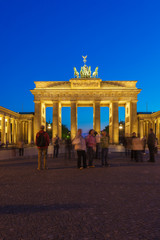 Obraz premium Brandenburg gate illuminated in Berlin, Germany