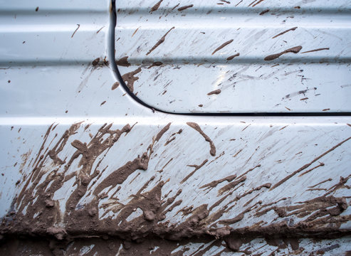 Mud Stain On The Side Of Car