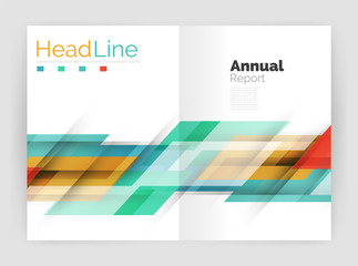 Naklejka premium Geometric business annual report templates, modern brochure flyer template