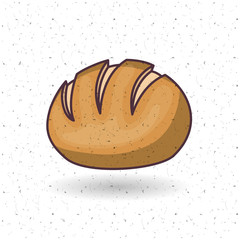 Bread icon. Bakery food daily and fresh theme. White and texture background. Vector illustration