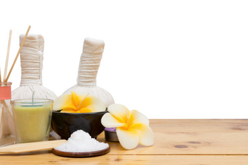 Spa setting isolated on white