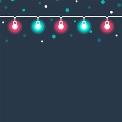 Christmas lights background. Vector illustration.