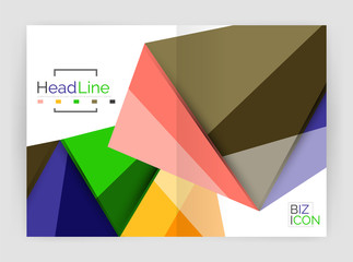 Low poly shapes design for business brochure template