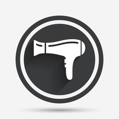 Hairdryer sign icon. Hair drying symbol.
