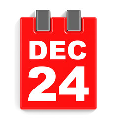 December 24. Calendar on white background.