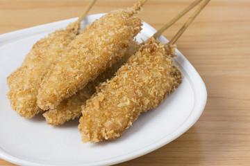 chicken fried in dish on the table