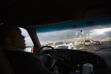 Driving towards Bronx-Whitestone Bridge, NYC, USA