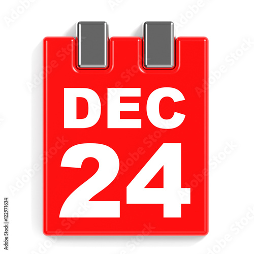 "December 24. Calendar on white background." Stock photo and royalty