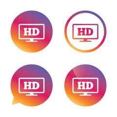 HD widescreen tv. High-definition symbol.