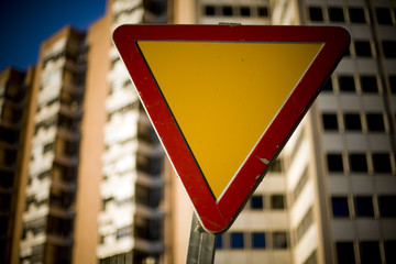 Give way sign, Seville, Spain