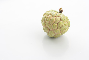 Fruit, custard apple on white background.