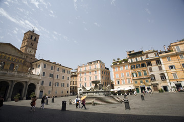 Santa Maria in Trastevere square and basilica, Rome