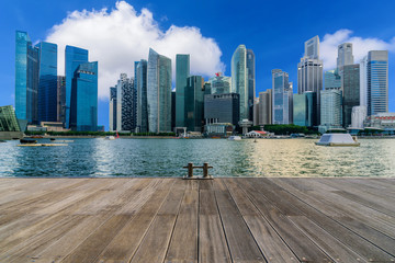 Singapore city skyline of business district downtown in daytime.