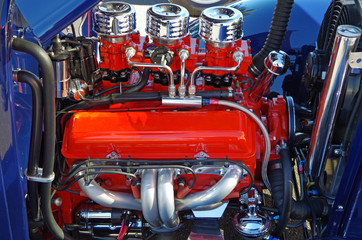 American classic car hot rod engine