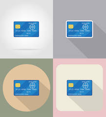bank card flat icons vector illustration
