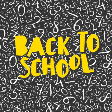 Back to school poster design with numbers pattern background