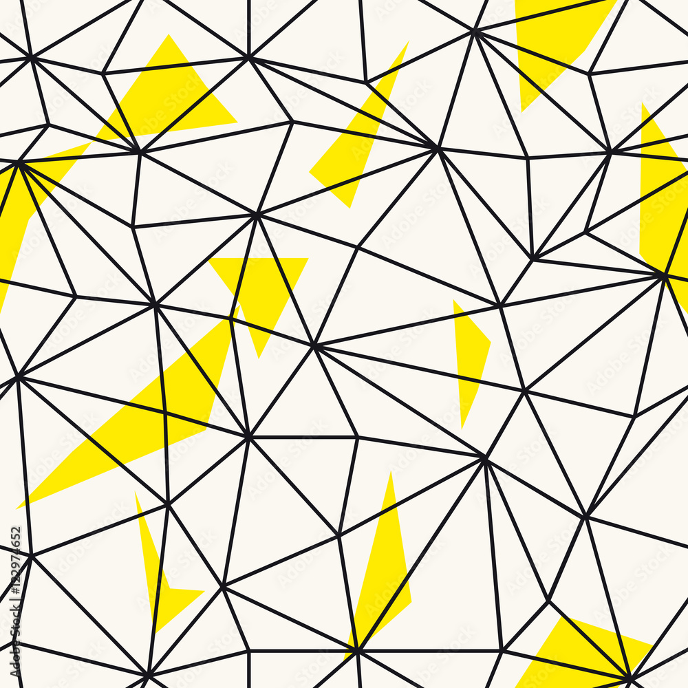 Poster Low poly seamless repeat pattern. Triangular facets. Vector patt