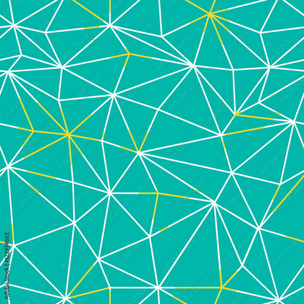Poster Low poly seamless repeat pattern. Triangular facets. Vector patt