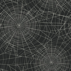 Halloween themed seamless pattern. Spider web background.