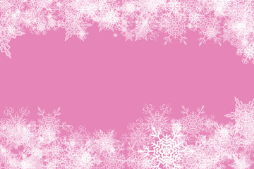 Christmas or new year background ,white snowflakes on the pink