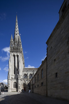Saint-Corentin Cathedral, town of Quimper, departament of Finistere, region of Brittany, France