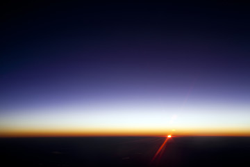 Sunset as seen from a plane over Spain