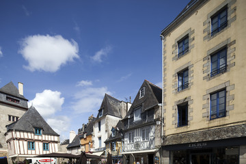 Traditional Breton architecture, town of Quimper, departament of Finistere, region of Brittany,...