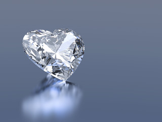 3d diamond heart stone