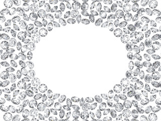 3d diamonds frame on white backgrounds