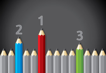 winning concept with pencils