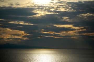 Spectacular sky over sea