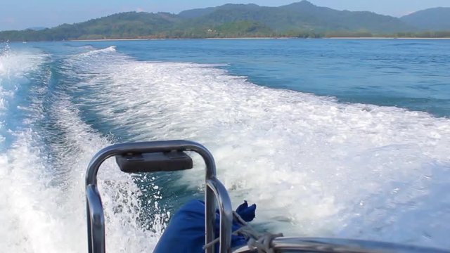 Speed boat makes a trip in the Andaman sea