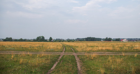 country road leading up to the horizon line