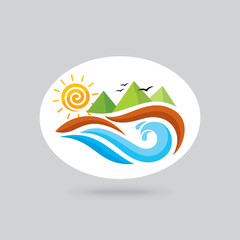 Logo for ocean view resort.