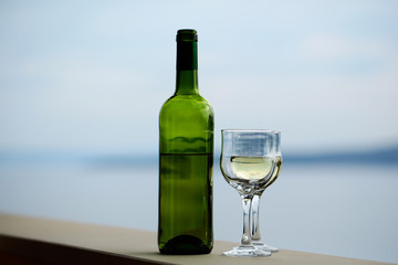 bottle and wine glass