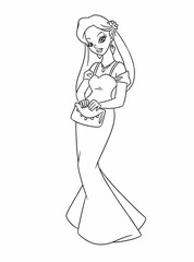 Girl appointment coloring pages cartoon illustration isolated image
