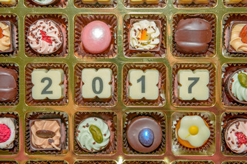 Chocolate sweets and candies new year 2017