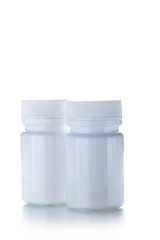 Cosmetic bottles isolated on a white background