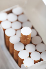 Open pack of cigarettes